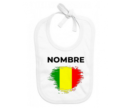Bandera del efecto cepillo de Malí con nombre: Babero para bebé
