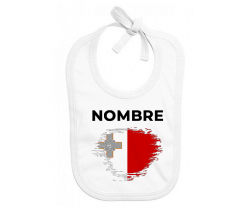 Bandera del efecto cepillo de Malta con nombre: Babero para bebé