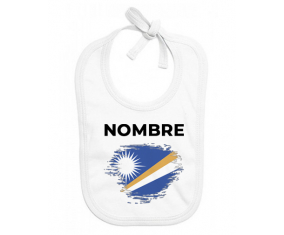 Bandera de pincel de las Islas Marshall con nombre: Babero para bebé