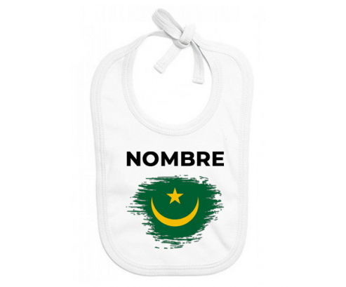 Bandera de pincel de Mauritania con nombre: Babero para bebé