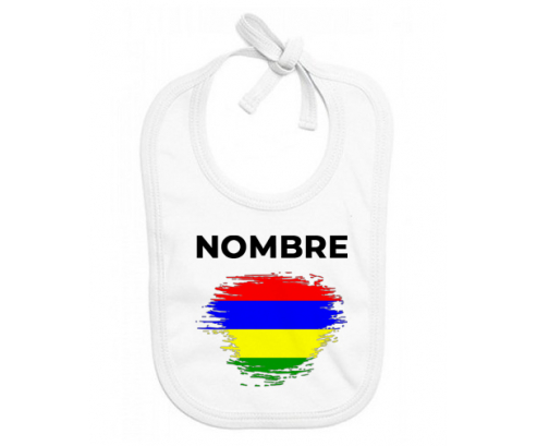 Efecto cepillo de bandera Mauricio con nombre: Babero para bebé
