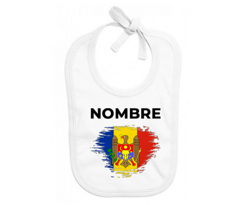 Bandera del efecto cepillo moldavia con nombre: Babero para bebé