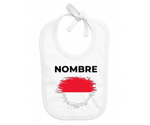 Mónaco pincel efecto bandera con nombre: Babero para bebé