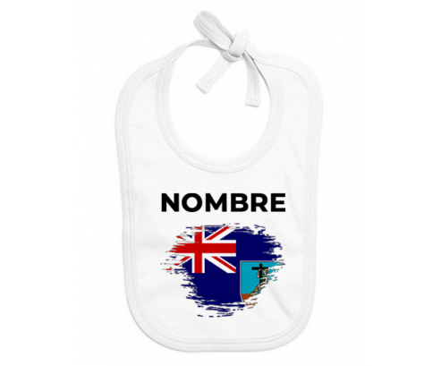 Montserrat pincel efecto bandera con nombre: Babero para bebé