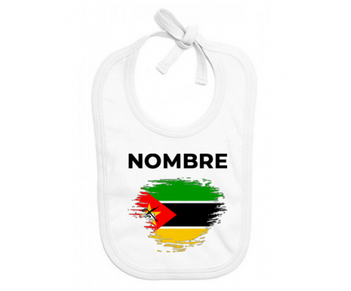 Bandera de pincel de Mozambique con nombre: Babero para bebé