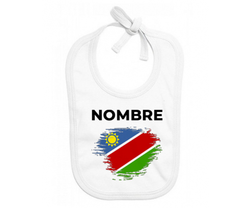 Bandera del efecto pincel de Namibia con nombre: Babero para bebé