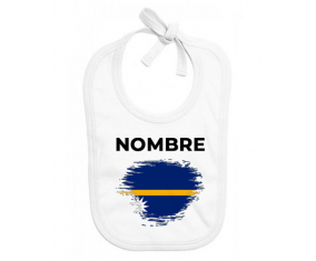 Bandera del efecto cepillo Nauru con nombre: Babero para bebé