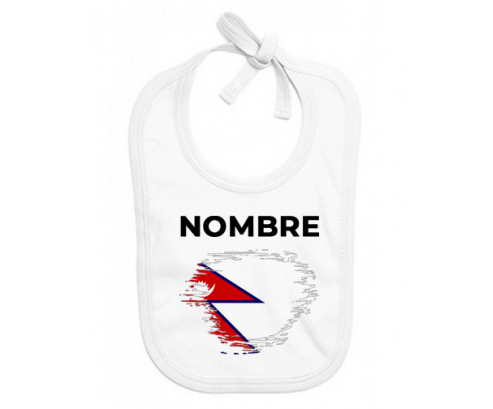 Bandera del efecto pincel de Nepal con nombre: Babero para bebé