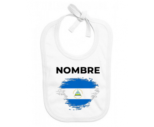 Nicaragua cepilla bandera efecto con nombre: Babero para bebé