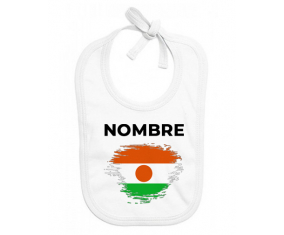 Bandera del efecto pincel de Níger con nombre: Babero para bebé