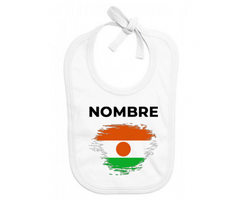 Bandera del efecto pincel de Níger con nombre: Babero para bebé