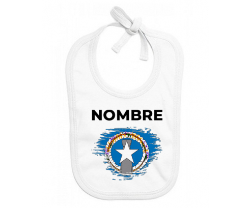 Corea del Norte cepilla bandera con nombre: Babero para bebé