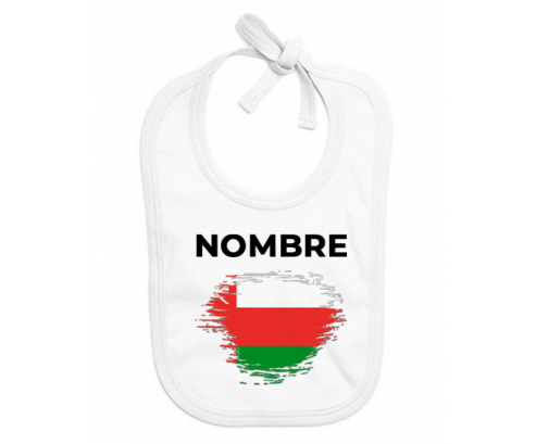 Bandera del efecto pincel Omán con nombre: Babero para bebé
