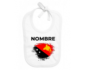 Papúa Nueva Guinea bandera de pincel con nombre: Babero para bebé