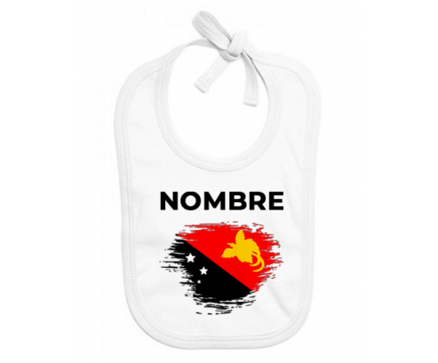 Papúa Nueva Guinea bandera de pincel con nombre: Babero para bebé