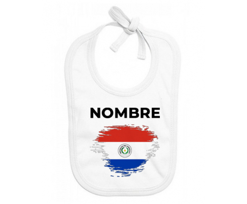 Paraguay cepilla bandera efecto con nombre: Babero para bebé