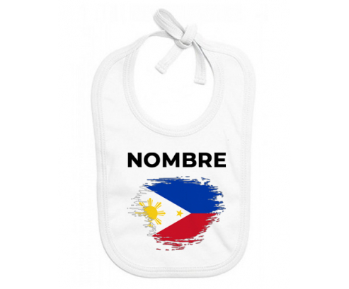 Filipinas cepilla la bandera del efecto con nombre: Babero para bebé