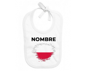 Bandera de efecto pincel polaco con nombre: Babero para bebé