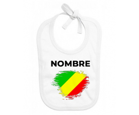 Bandera del efecto pincel de la República del Congo con nombre: Babero para bebé