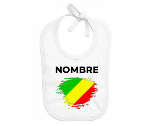 Bandera del efecto pincel de la República del Congo con nombre: Babero para bebé
