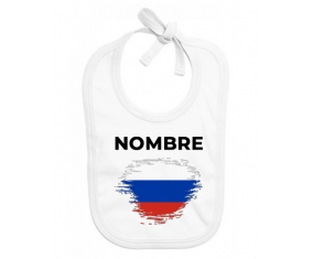 Bandera de efecto pincel ruso con nombre: Babero para bebé