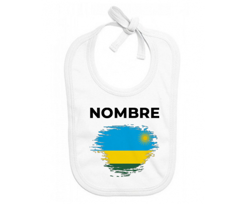 Bandera del efecto pincel de Ruanda con nombre: Babero para bebé