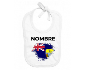Bandera de pincel de Santa Elena con nombre: Babero para bebé