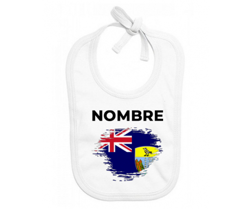 Bandera de pincel de Santa Elena con nombre: Babero para bebé