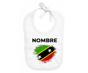 Bandera del pincel de San Cristóbal y Nieves con nombre: Babero para bebé