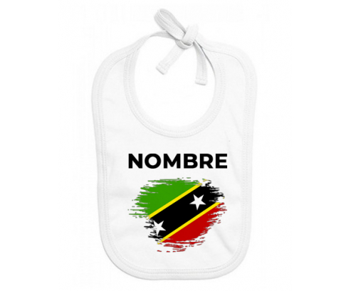 Bandera del pincel de San Cristóbal y Nieves con nombre: Babero para bebé