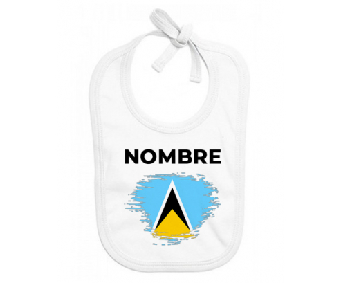 Bandera de pincel de Santa Lucía con nombre: Babero para bebé