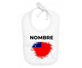 Samoa cepilla bandera con nombre: Babero para bebé