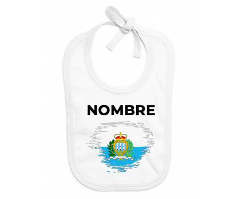 Bandera del efecto pincel de San Marino con nombre: Babero para bebé