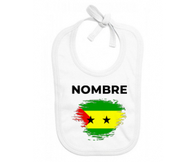 Bandera y principio del efecto pincel de Santo Tomé con nombre: Babero para bebé