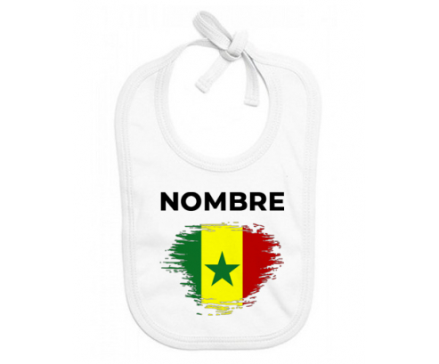 Bandera del efecto pincel senegalés con nombre: Babero para bebé