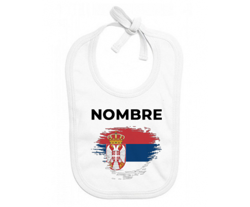 Bandera de efecto cepillo de Serbia con nombre: Babero para bebé