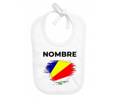 Bandera del efecto pincel Seychelles con nombre: Babero para bebé