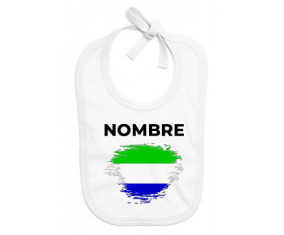 Bandera del efecto pincel de Sierra Leona con nombre: Babero para bebé