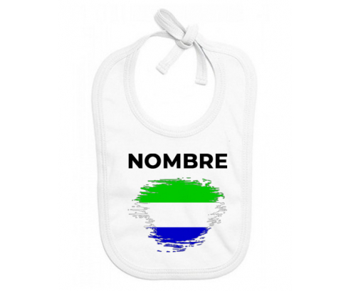 Bandera del efecto pincel de Sierra Leona con nombre: Babero para bebé