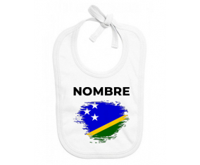 Bandera de pincel de las Islas Salomón con nombre: Babero para bebé