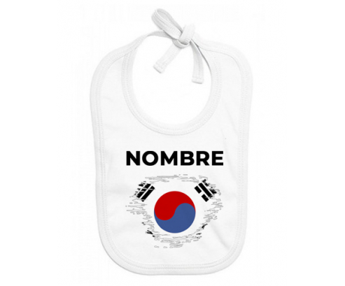 Bandera del efecto pincel de Corea del Sur con nombre: Babero para bebé