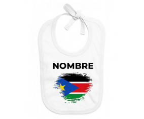 Bandera de pincel de Sudán del Sur con nombre: Babero para bebé