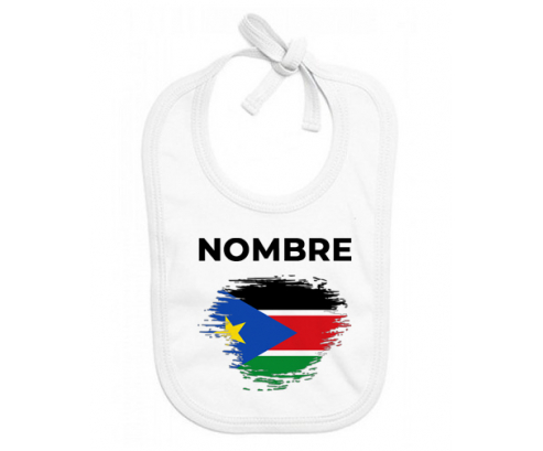 Bandera de pincel de Sudán del Sur con nombre: Babero para bebé