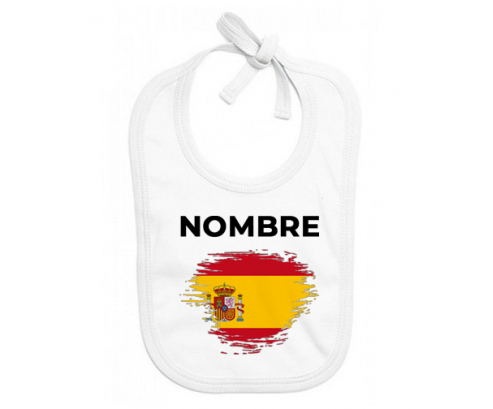 España cepilla la bandera del efecto con nombre: Babero para bebé