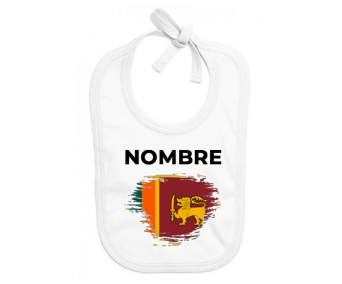 Sri Lanka Srilanka bandera de pincel con nombre: Babero para bebé