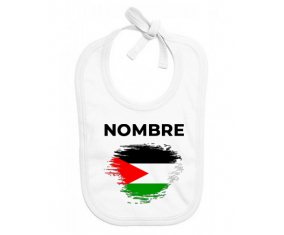 Bandera de cepillo del Estado de Palestina con nombre: Babero para bebé