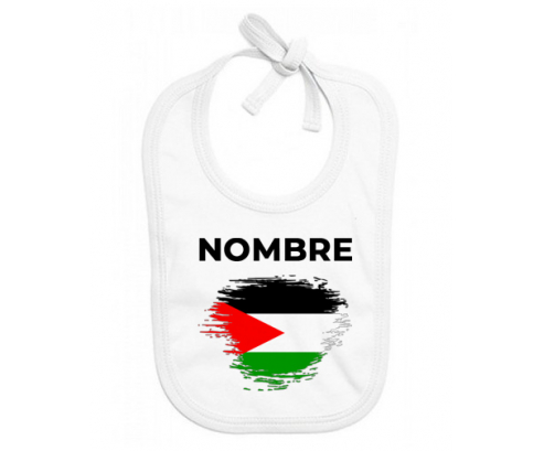 Bandera de cepillo del Estado de Palestina con nombre: Babero para bebé