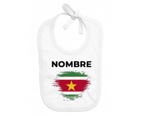 Bandera de pincel surinam con nombre: Babero para bebé