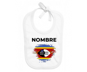 Bandera del efecto pincel swazilandia con nombre: Babero para bebé