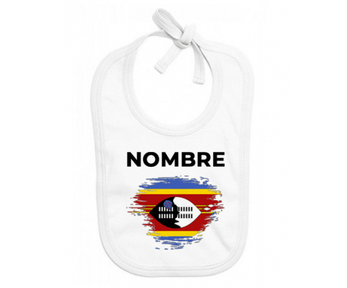 Bandera del efecto pincel swazilandia con nombre: Babero para bebé